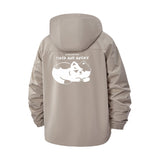 Tired Cat Meme Unisex Full-Zip Printed Waterproof Hooded Windbreaker