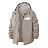 Tired Cat Meme Unisex Full-Zip Printed Waterproof Hooded Windbreaker