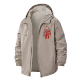 Space Explorer Unisex Full-Zip Printed Waterproof Hooded Windbreaker