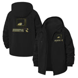 Retro Computer Cat Unisex Full-Zip Printed Waterproof Hooded Windbreaker