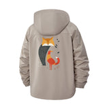 Fox Graphic Unisex Full-Zip Printed Waterproof Hooded Windbreaker