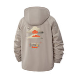 Retro Cassette Clouds Unisex Full-Zip Printed Waterproof Hooded Windbreaker