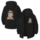 Stacked Books Unisex Full-Zip Printed Waterproof Hooded Windbreaker