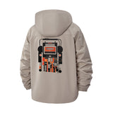 Circuit Board Graphic Unisex Full-Zip Printed Waterproof Hooded Windbreaker