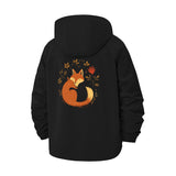 Whimsical Fox Unisex Full-Zip Printed Waterproof Hooded Windbreaker
