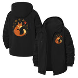 Whimsical Fox Unisex Full-Zip Printed Waterproof Hooded Windbreaker