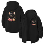 French Bulldog Floral Unisex Full-Zip Printed Waterproof Hooded Windbreaker