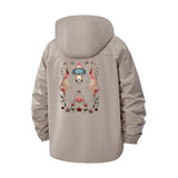 Bear Botanical Art Unisex Full-Zip Printed Waterproof Hooded Windbreaker