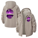 Bat Moonlight Forest Unisex Full-Zip Printed Waterproof Hooded Windbreaker