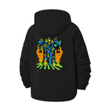 Abstract Dance Figures Unisex Full-Zip Printed Waterproof Hooded Windbreaker