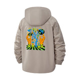 Abstract Dance Figures Unisex Full-Zip Printed Waterproof Hooded Windbreaker