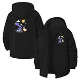 Whimsical Wizard and Duck Unisex Full-Zip Printed Waterproof Hooded Windbreaker