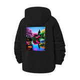 Surreal Botanical Landscape Unisex Full-Zip Printed Waterproof Hooded Windbreaker