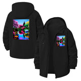 Surreal Botanical Landscape Unisex Full-Zip Printed Waterproof Hooded Windbreaker