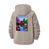 Surreal Botanical Landscape Unisex Full-Zip Printed Waterproof Hooded Windbreaker