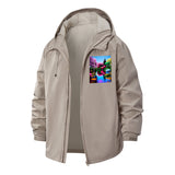 Surreal Botanical Landscape Unisex Full-Zip Printed Waterproof Hooded Windbreaker