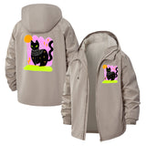 Mystical Cat Unisex Full-Zip Printed Waterproof Hooded Windbreaker
