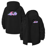Dreamy Moon and Clouds Unisex Full-Zip Printed Waterproof Hooded Windbreaker