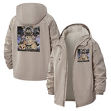 Wild Animal Collage Unisex Full-Zip Printed Waterproof Hooded Windbreaker