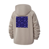 Mushroom Motif Unisex Full-Zip Printed Waterproof Hooded Windbreaker