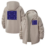 Mushroom Motif Unisex Full-Zip Printed Waterproof Hooded Windbreaker