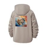 Tiger Spirit Unisex Full-Zip Printed Waterproof Hooded Windbreaker