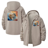 Tiger Spirit Unisex Full-Zip Printed Waterproof Hooded Windbreaker