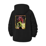 Punk Art Portrait Unisex Full-Zip Printed Waterproof Hooded Windbreaker