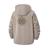 Mandala Floral Unisex Full-Zip Printed Waterproof Hooded Windbreaker