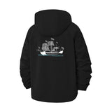 Vintage Sailing Ship Unisex Full-Zip Printed Waterproof Hooded Windbreaker
