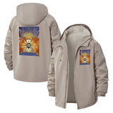 Mystical Sun Goddess Unisex Full-Zip Printed Waterproof Hooded Windbreaker