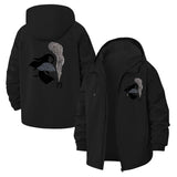 Mystical Smoking Figure Unisex Full-Zip Printed Waterproof Hooded Windbreaker