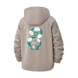 Yin Yang Cat Unisex Full-Zip Printed Waterproof Hooded Windbreaker