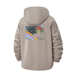 Surreal Mushroom Rainbow Unisex Full-Zip Printed Waterproof Hooded Windbreaker
