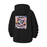 Abstract Floral Art Unisex Full-Zip Printed Waterproof Hooded Windbreaker
