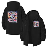 Abstract Floral Art Unisex Full-Zip Printed Waterproof Hooded Windbreaker