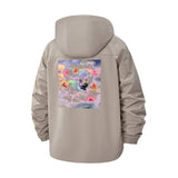 Abstract Floral Art Unisex Full-Zip Printed Waterproof Hooded Windbreaker
