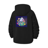 Whimsical Animal and Floral Unisex Full-Zip Printed Waterproof Hooded Windbreaker