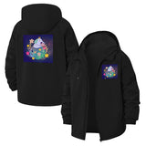 Whimsical Animal and Floral Unisex Full-Zip Printed Waterproof Hooded Windbreaker