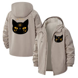 Mystical Cat Unisex Full-Zip Printed Waterproof Hooded Windbreaker