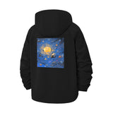 Starry Night Sky Unisex Full-Zip Printed Waterproof Hooded Windbreaker