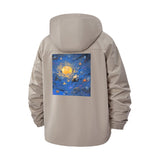 Starry Night Sky Unisex Full-Zip Printed Waterproof Hooded Windbreaker