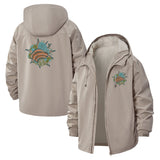Mushroom and Nature Elements Unisex Full-Zip Printed Waterproof Hooded Windbreaker