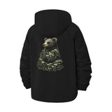 Bear Forest Unisex Full-Zip Printed Waterproof Hooded Windbreaker