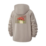 Whimsical Mushroom Unisex Full-Zip Printed Waterproof Hooded Windbreaker