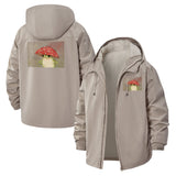 Whimsical Mushroom Unisex Full-Zip Printed Waterproof Hooded Windbreaker