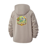Dinosaur Adventure Unisex Full-Zip Printed Waterproof Hooded Windbreaker