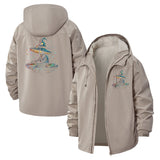 Mystical Mushroom Unisex Full-Zip Printed Waterproof Hooded Windbreaker