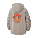 Mushroom Skull Unisex Full-Zip Printed Waterproof Hooded Windbreaker
