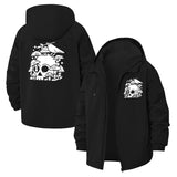 Crow and Skull Art Unisex Full-Zip Printed Waterproof Hooded Windbreaker